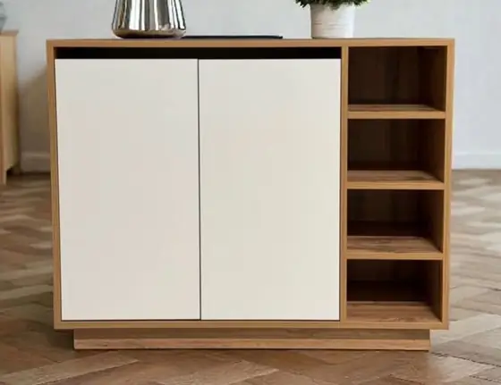 Two-Door Cabinet with Side Shelving