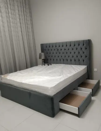 Grey Storage Bed with Drawers