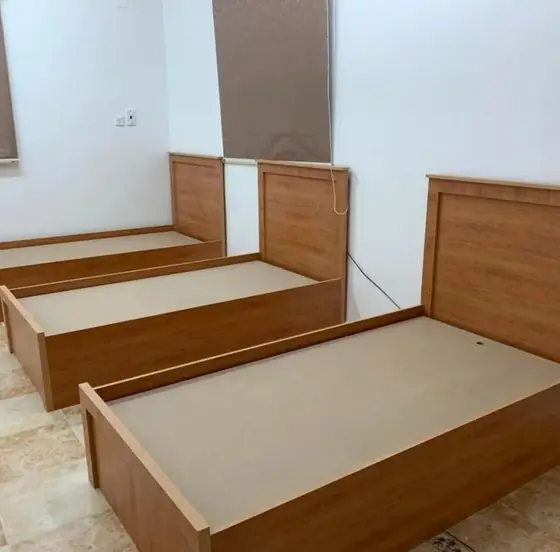 Bed bases under construction in the workshop