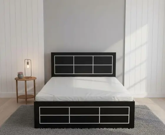 Black and White Inlay Bed